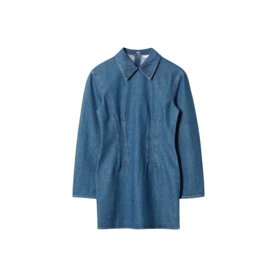 Other Stories Длинное платье с длинными рукавами женское синее