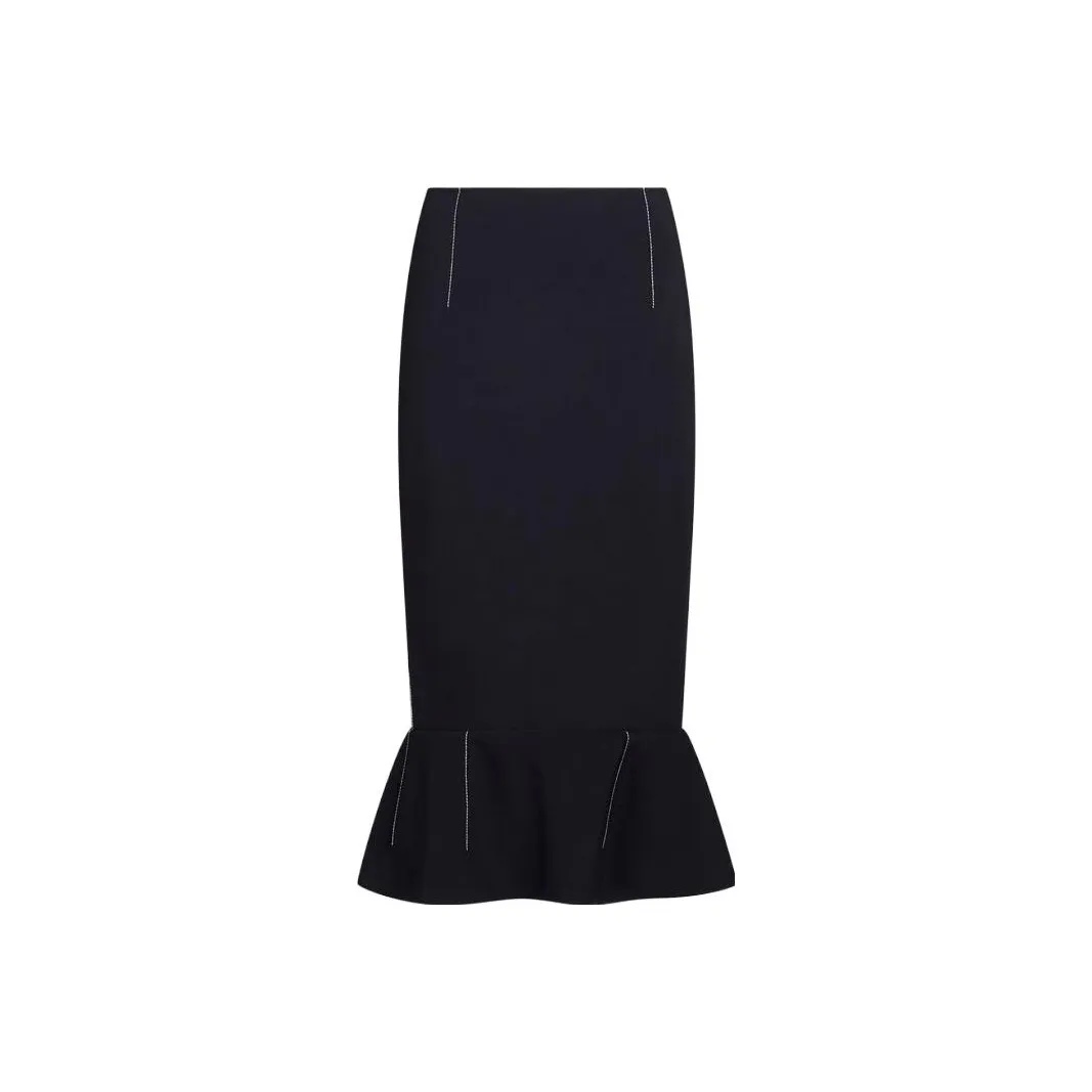 MARNI Cady Sheath Flounce Hem Skirt
