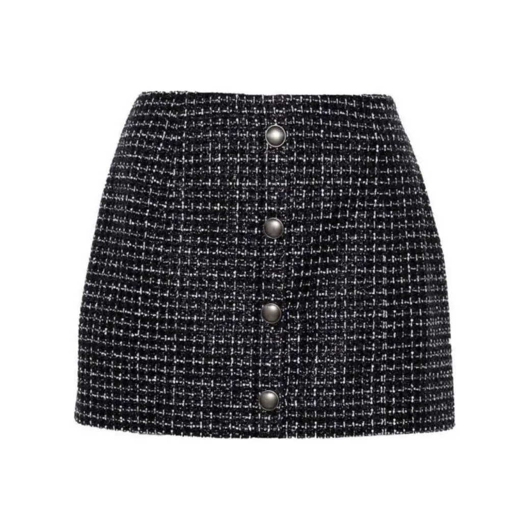 Alessandra Rich Metallic threading Tweed Skirt
