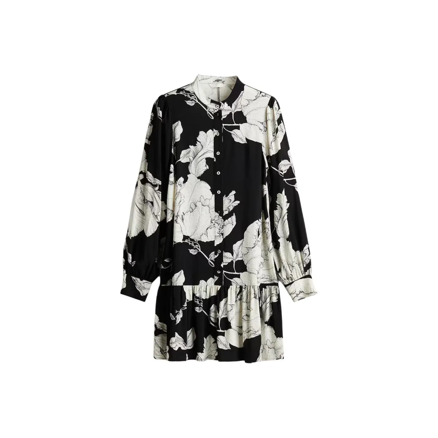 H&M Long Sleeved Dress Women's Black/White