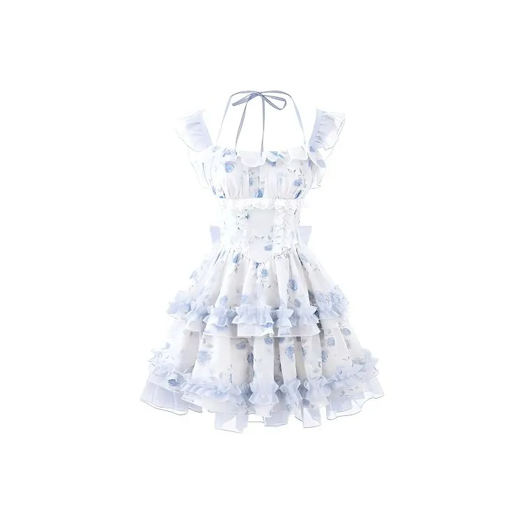 COVT Sleeveless Dresses Women's Blue Floral Dress