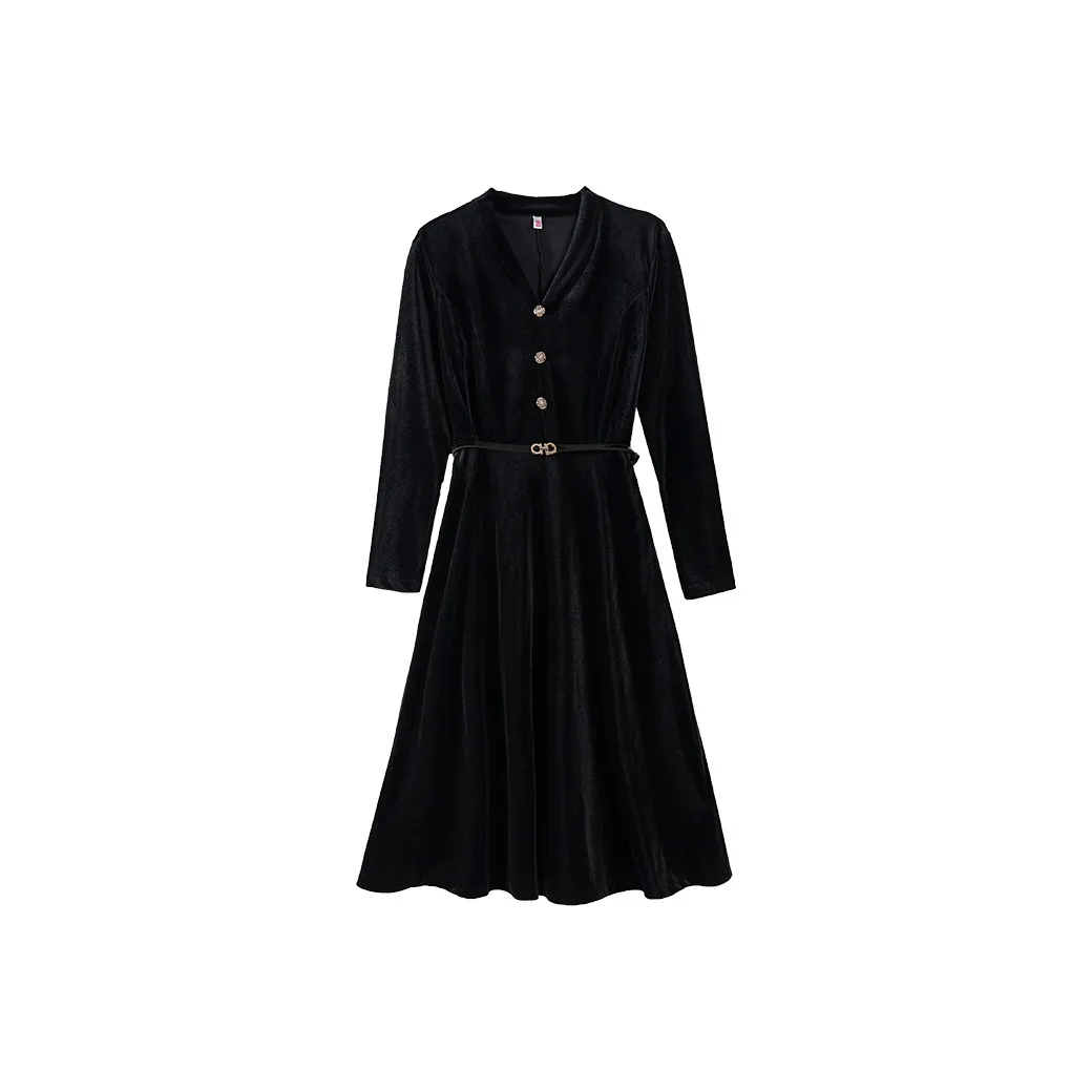 LSVE Long Sleeved Dresses Women's Black