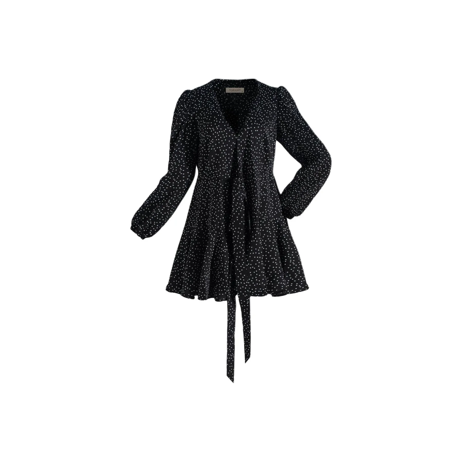 TORIGHT Длинное платье с длинным рукавом женское черное