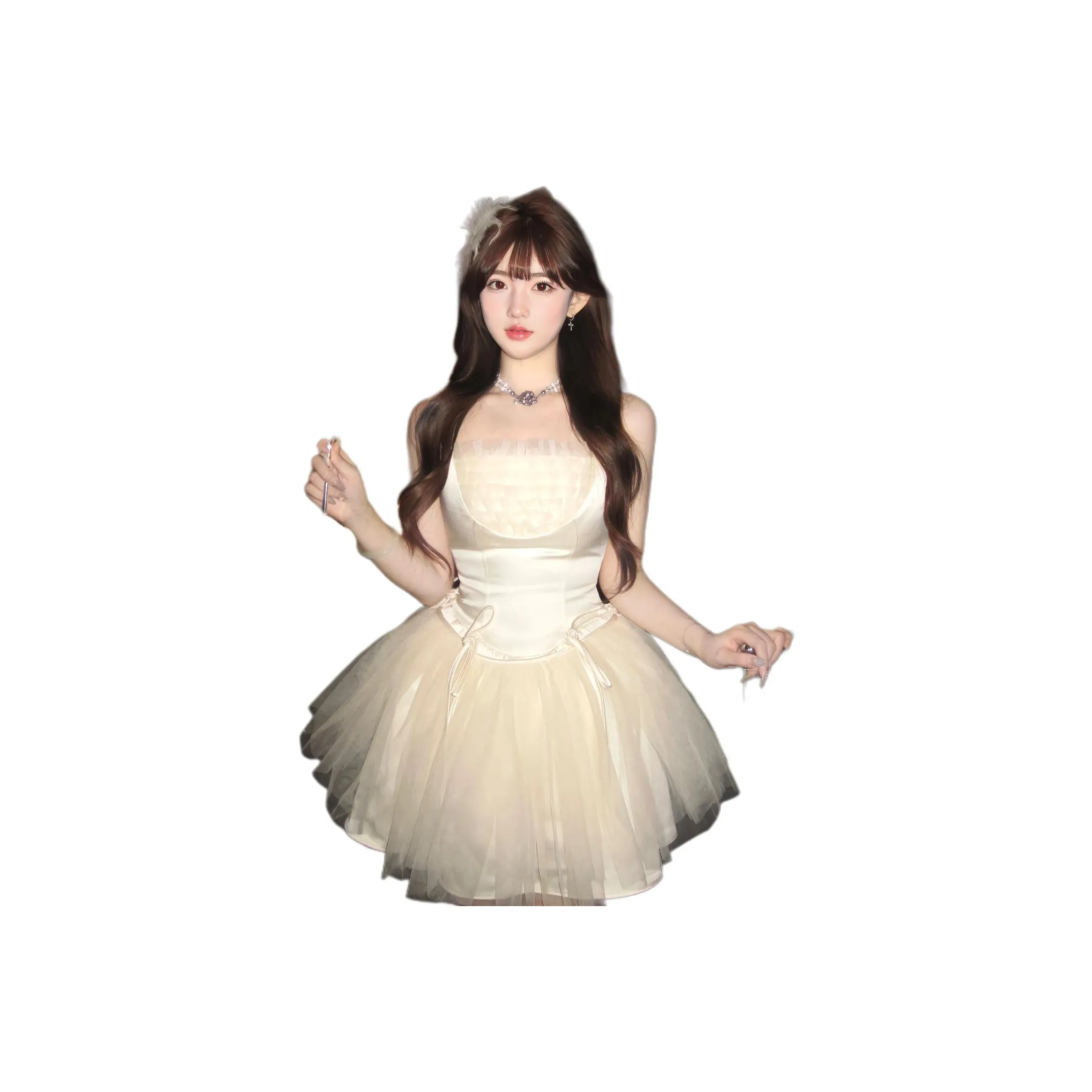 MORii Slip Платье Женское Абрикос