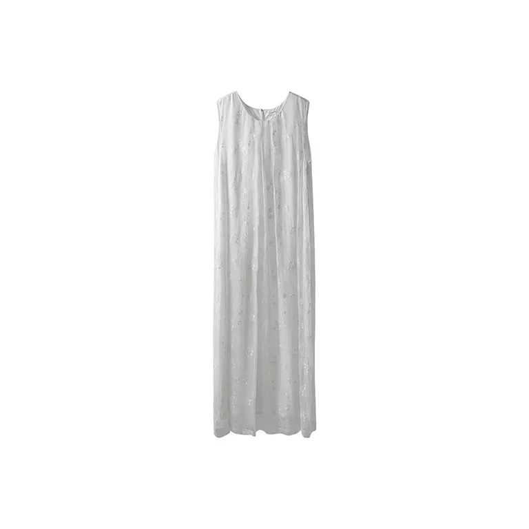 HDFULERN Sleeveless Dress Women's White