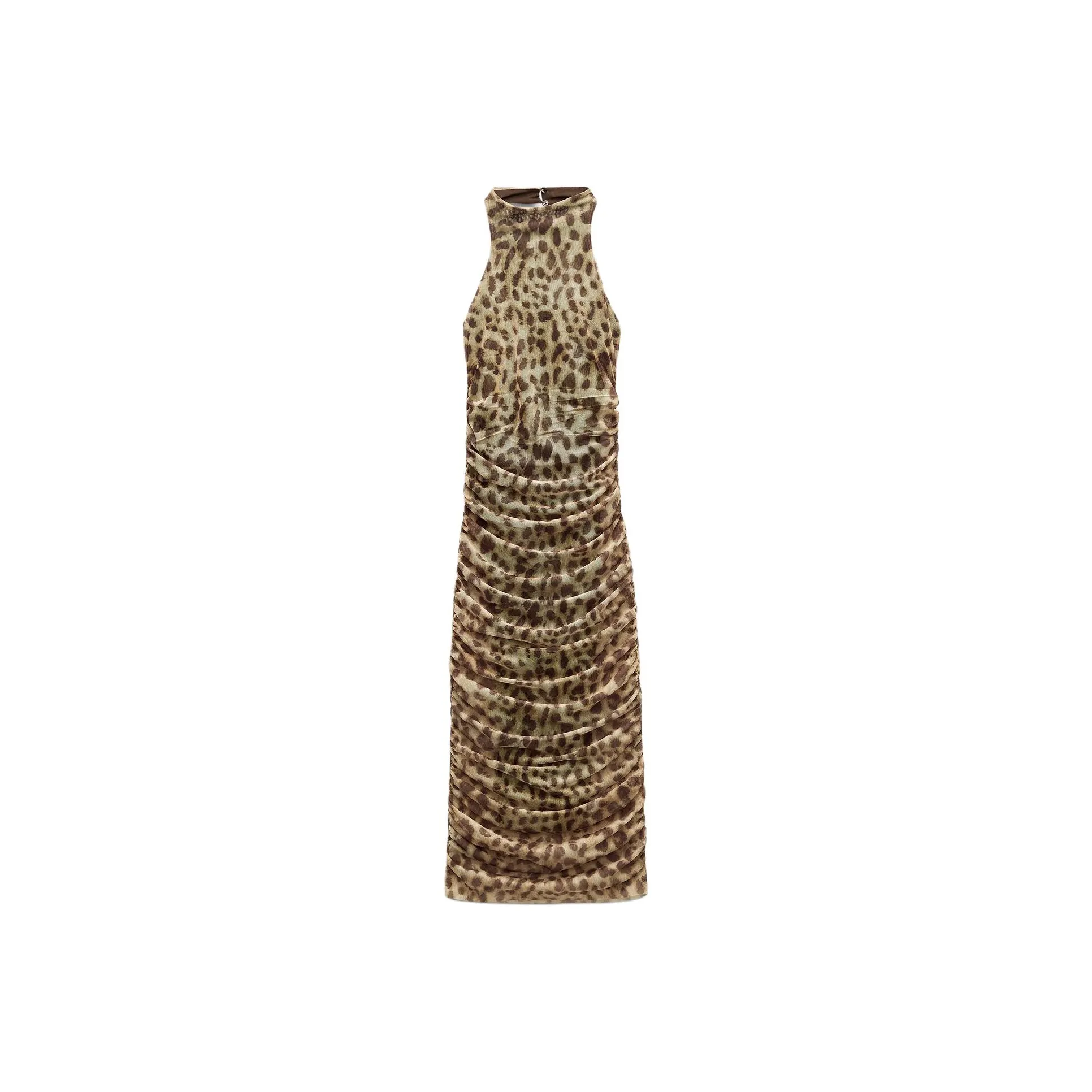 ZARA Sleeveless Dress Women's Leopard Print