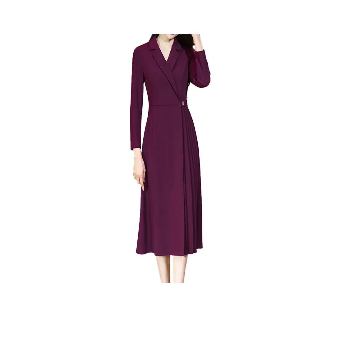 Mapping Long Sleeved Dresses Women's Burgundy