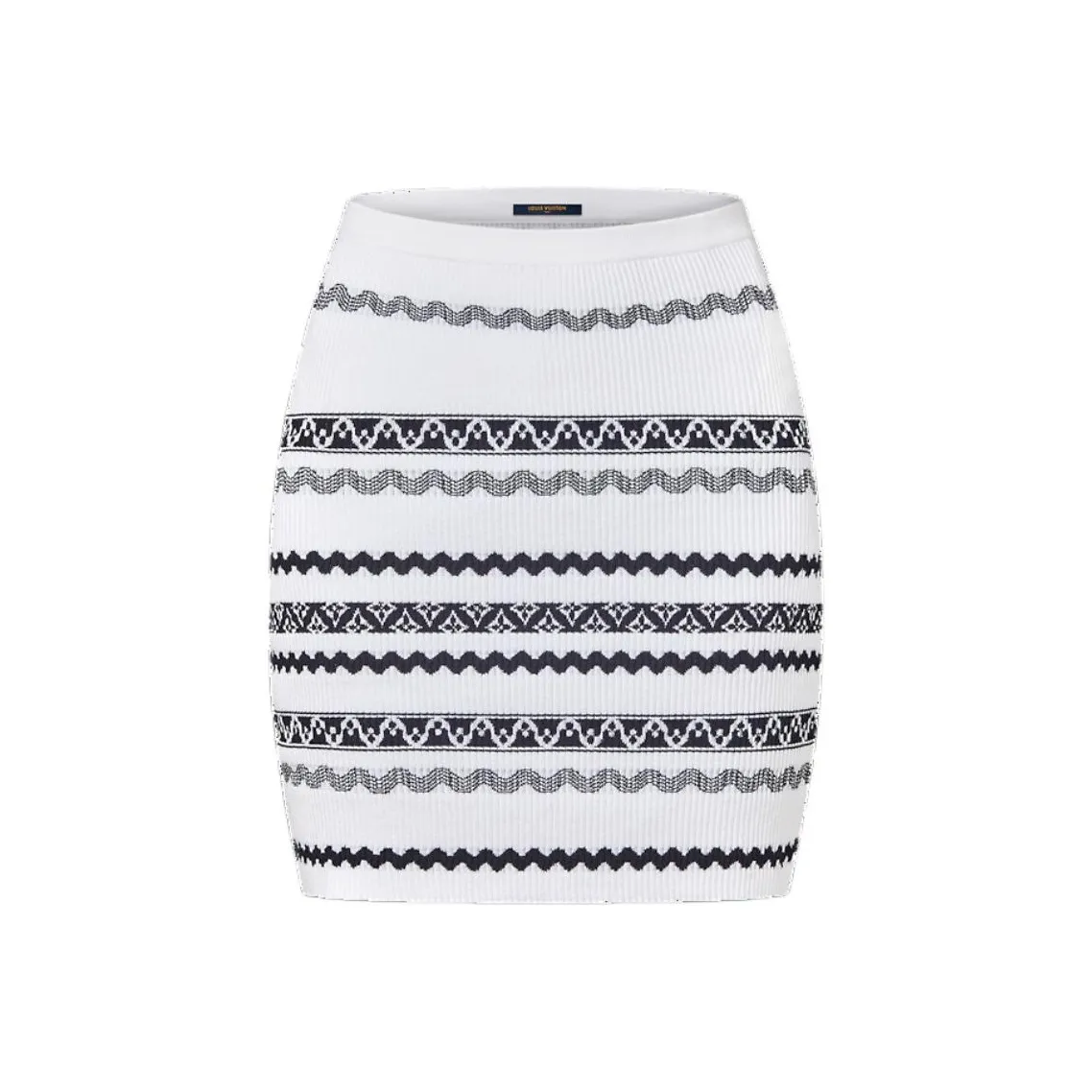 LOUIS VUITTON Scallop Stripe Knit Skirt