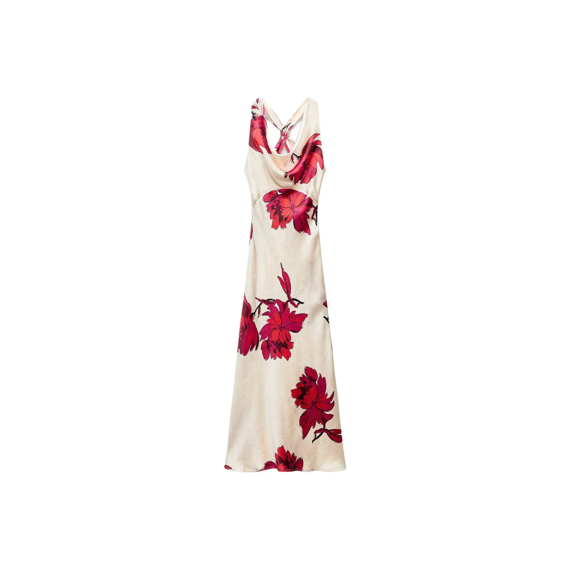 ZARA Sleeveless Dress Women's White/Red