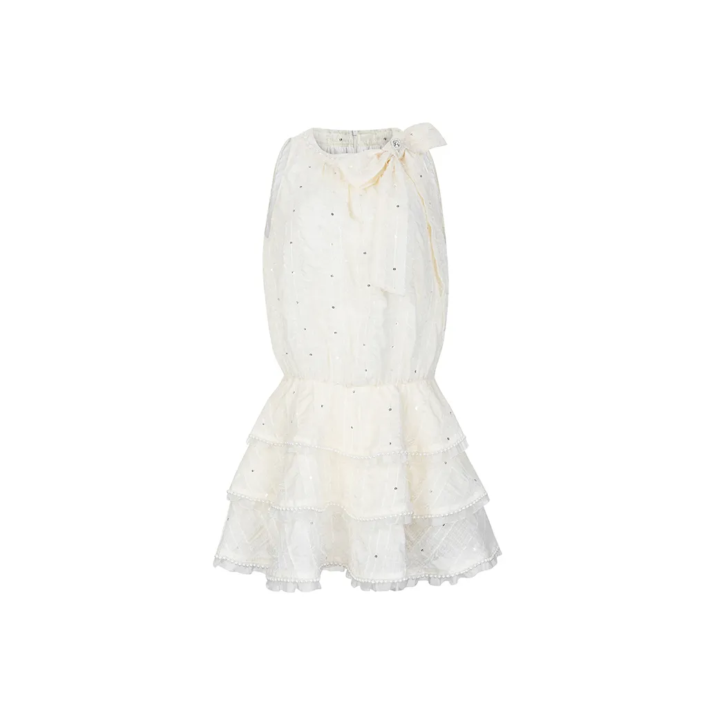 Qiuerle Sleeveless Dress Women's White