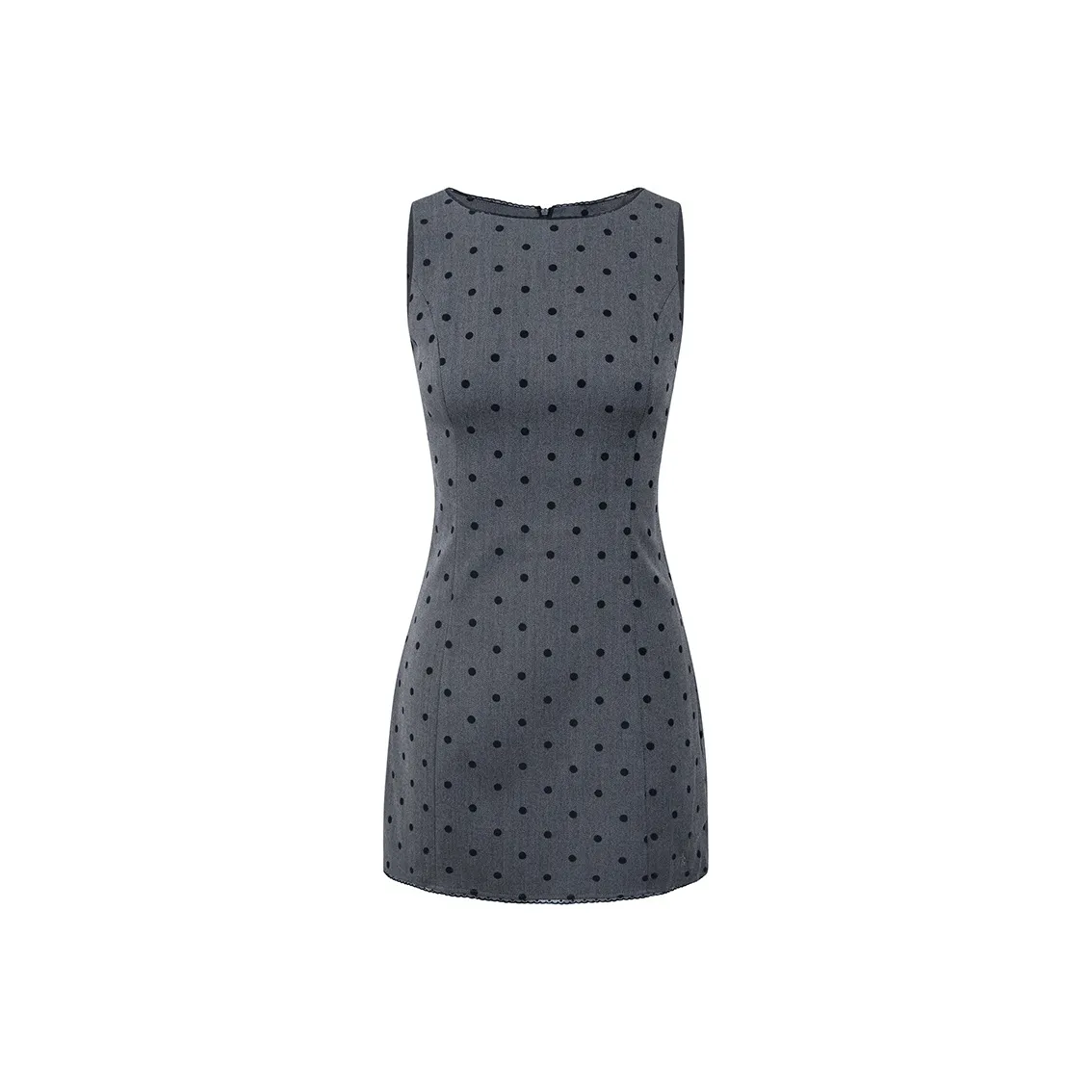 Ariseism Серый Гороховый узор Без рукавов Платье Женское
