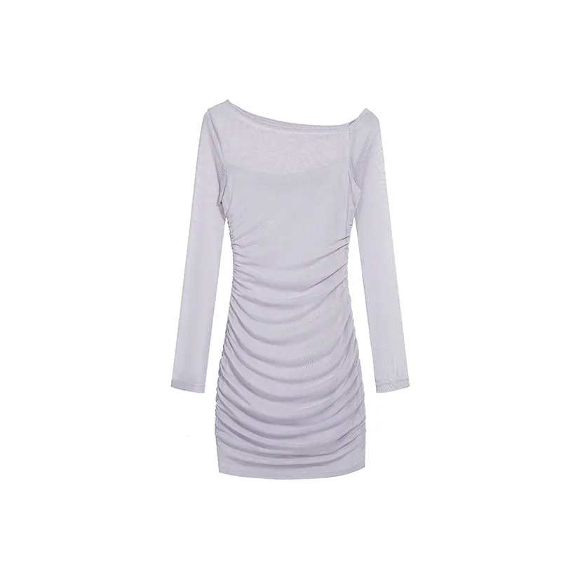 PLANE DRIFT Длинное платье с длинными рукавами женское фиолетовое