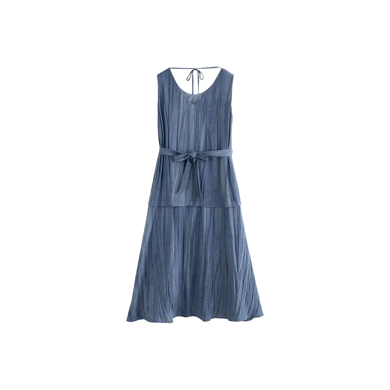 Initial Language Без рукавов Платье Женское Tie Dye Синий