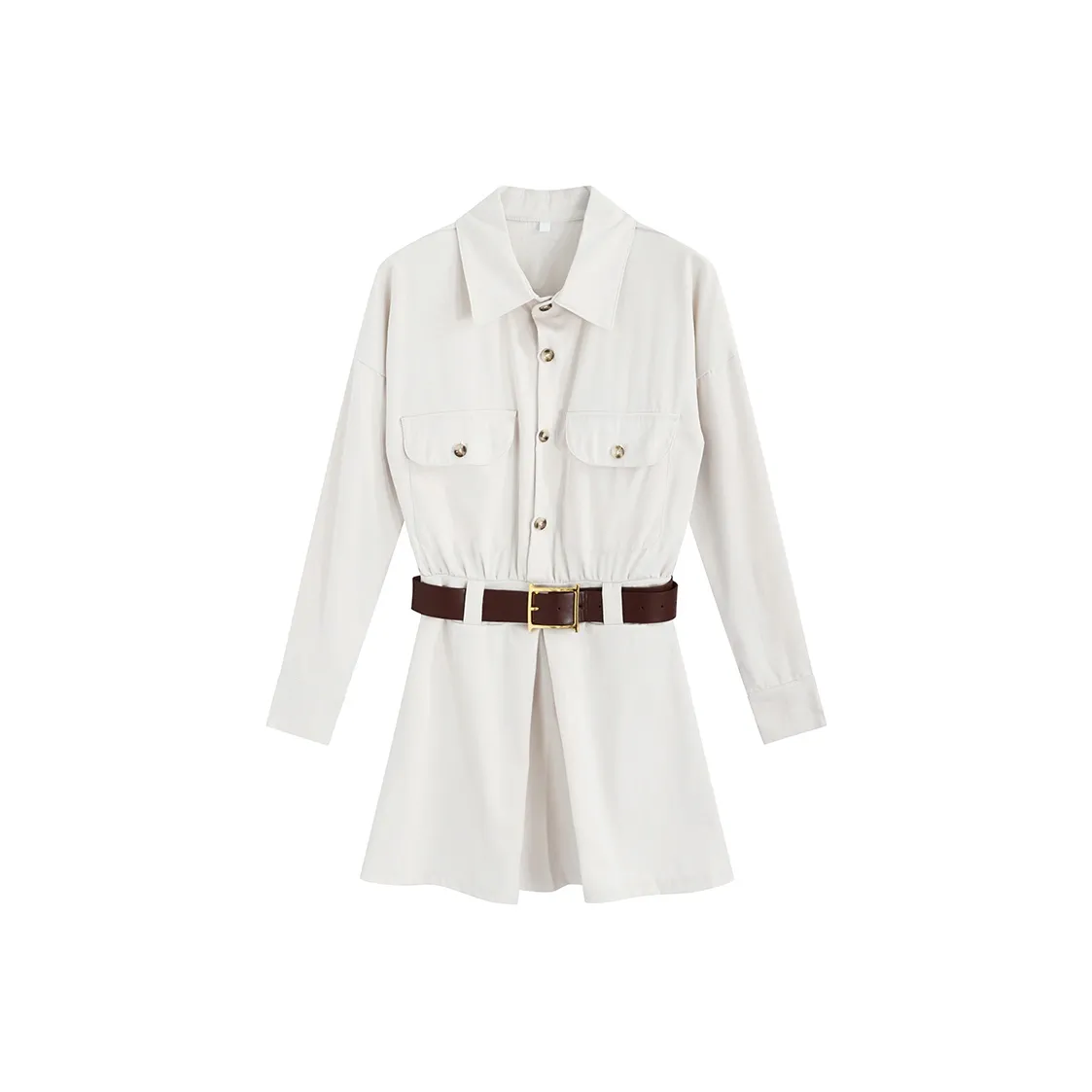 DGMZ Длинное платье с длинными рукавами женское белое