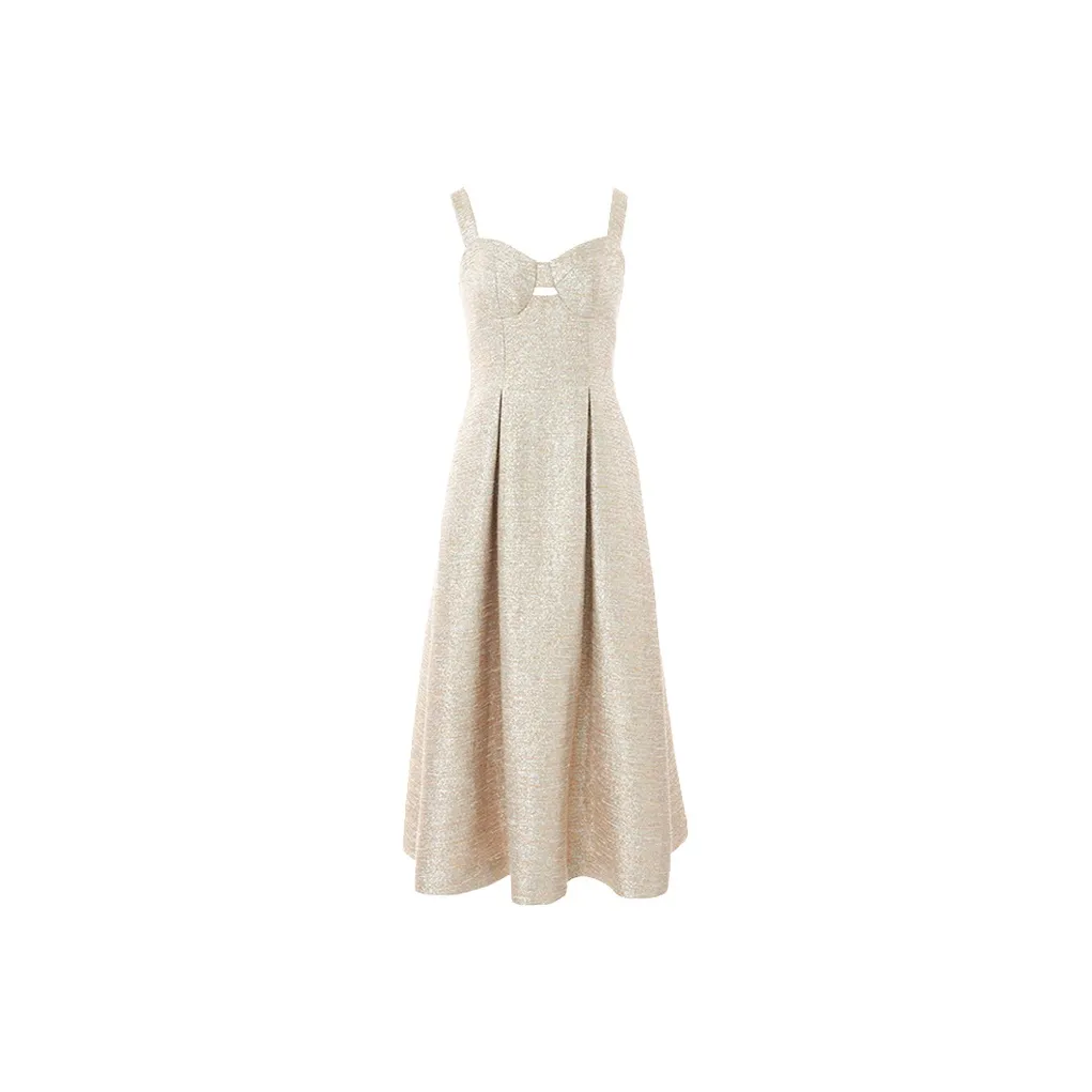 BESIONIA SS25 Slip Dresses Women's Gold