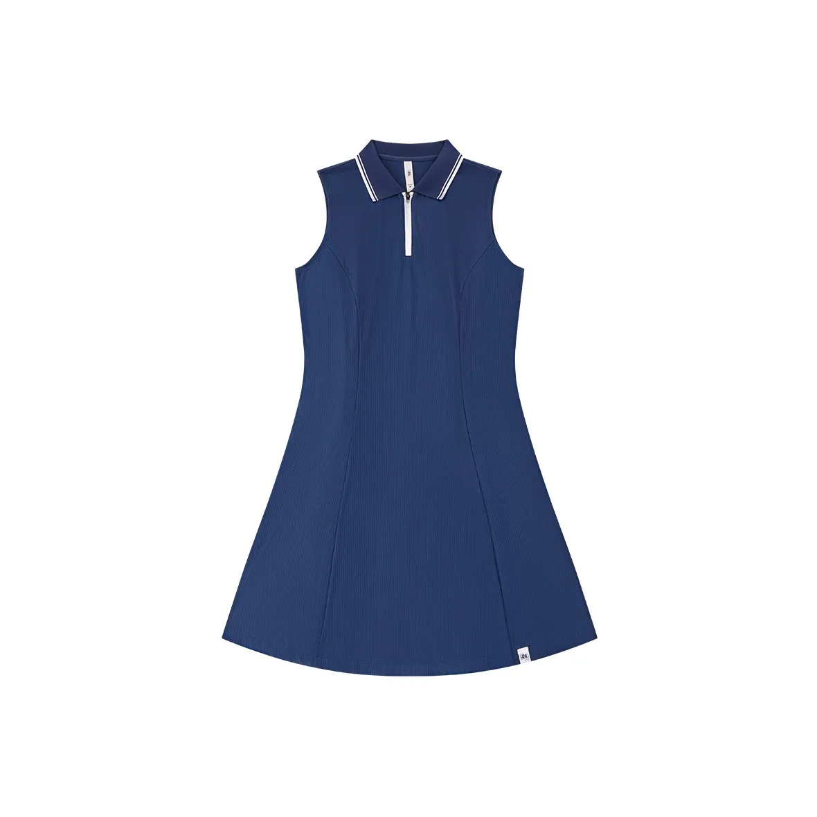 QIAODAN Без рукавов Платье Женское Сатиновое Blue Ribbon