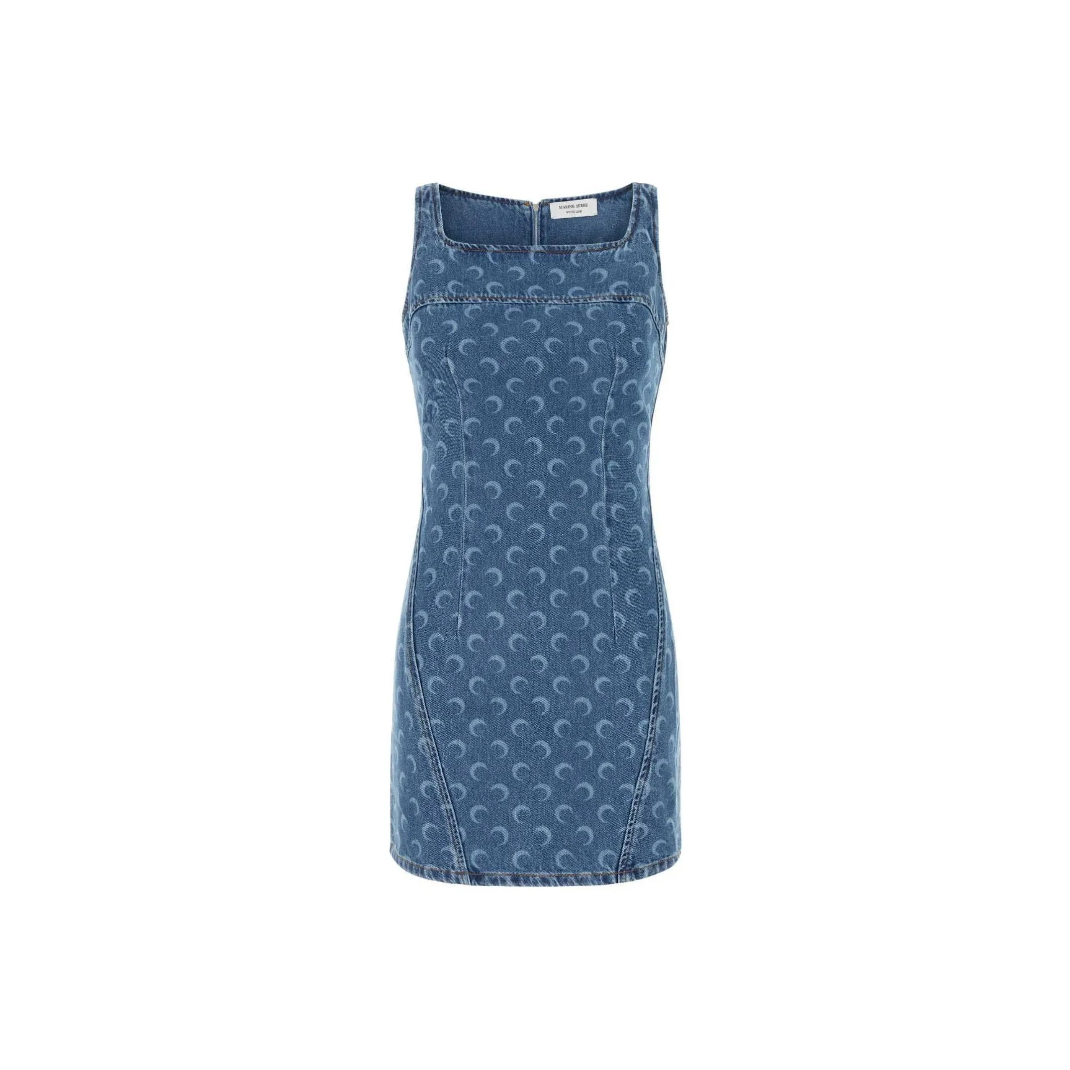 Marine Serre Moon Printed Denim Mini Dress