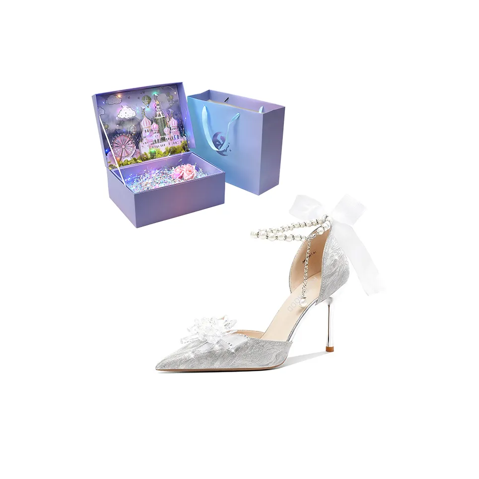 ROBINHOOD Узкий каблук Высокие каблуки Женские Серебряные