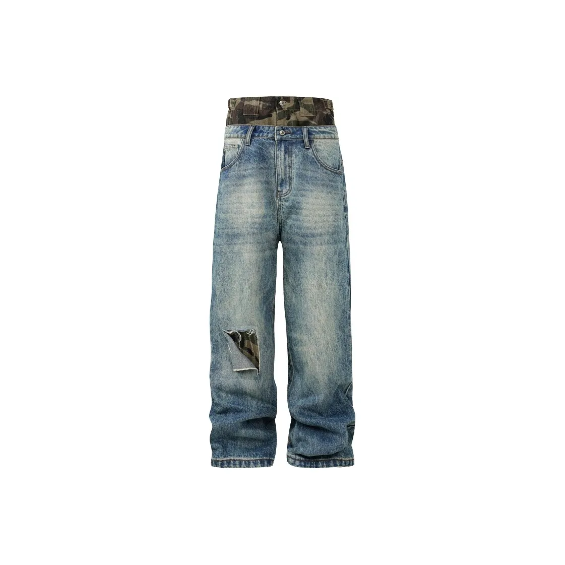 YADcrew Jeans Unisex Blue