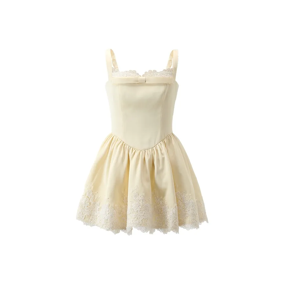 ACAINES Slip Dress Women's Cream Yellow
