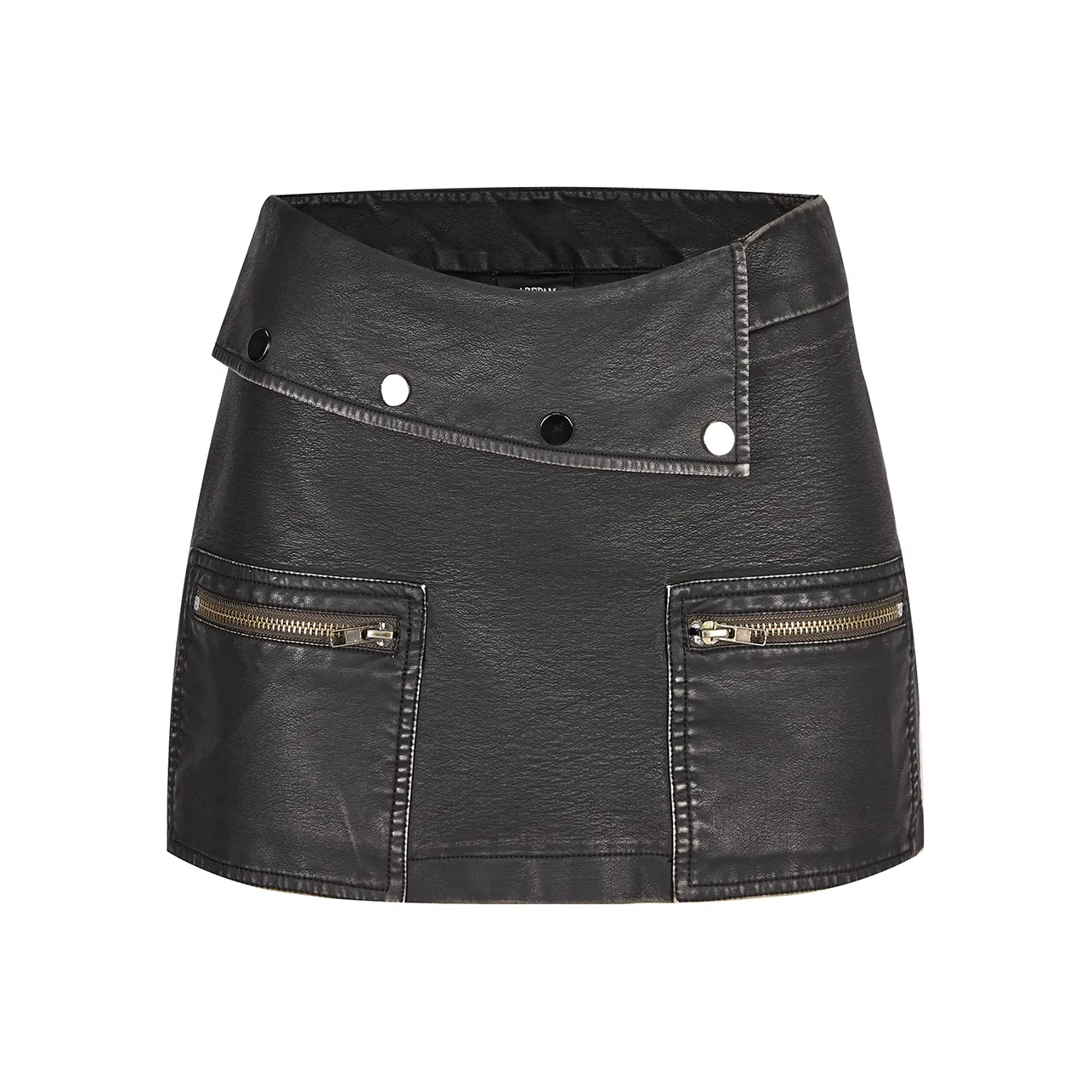 AZEPAM Leather Short Skirts Women's Black