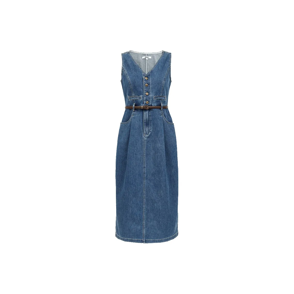 ONLY Sleeveless Dress Women's Vintage Washed Denim