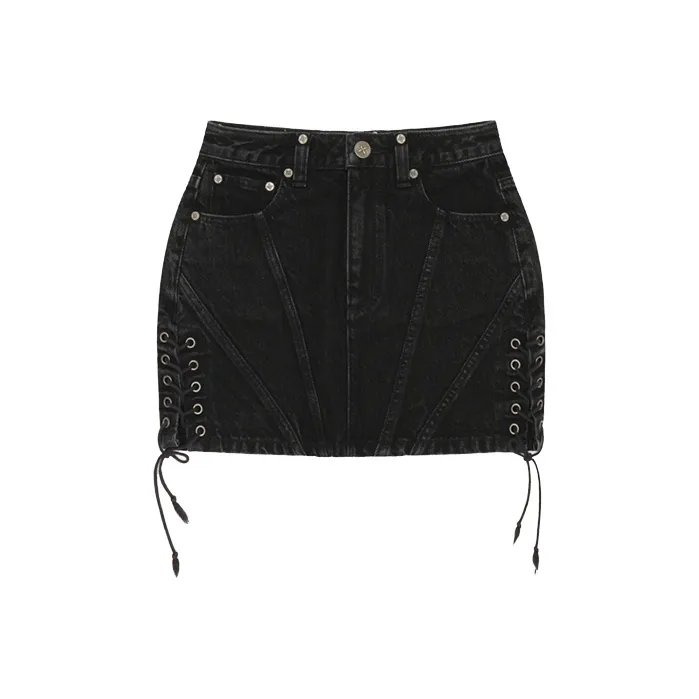 SMFK Wild World Wild World Series Джинсовые короткие юбки Женские Дикий черный
