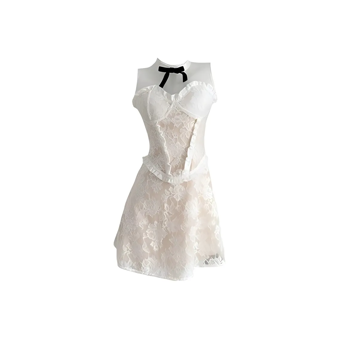 SECFLY OFFICIAL Без рукавов Платье Женское Айвори