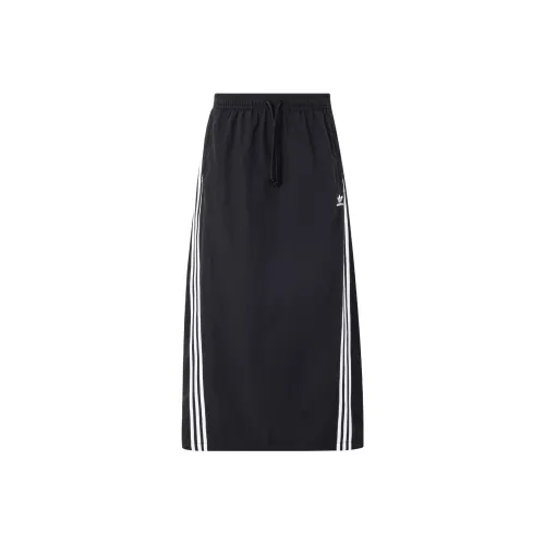 adidas originals 3 Stripes Черные Женские Повседневные Длинные Юбки