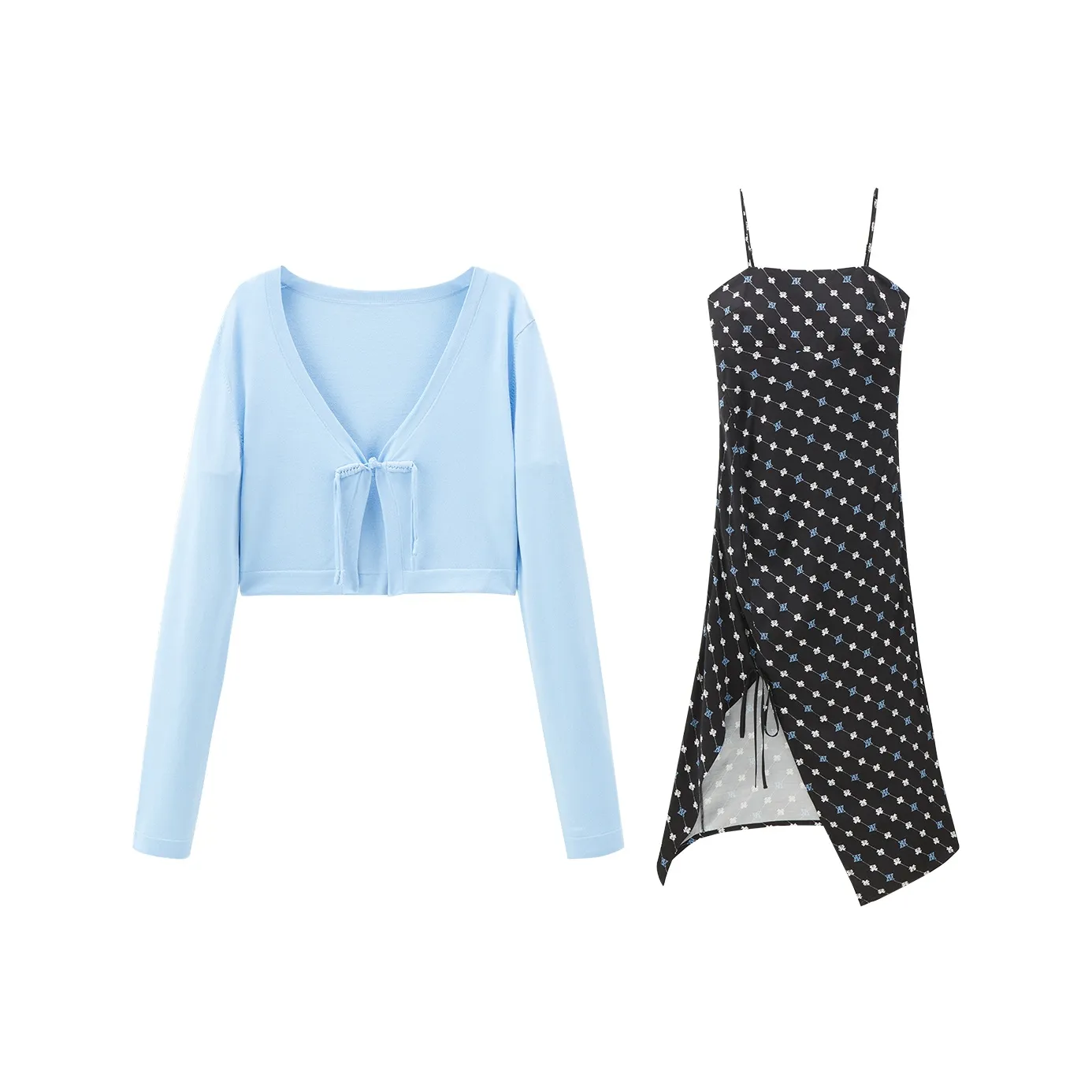 PEACEBIRD Комплект с юбкой Женские Черный узор