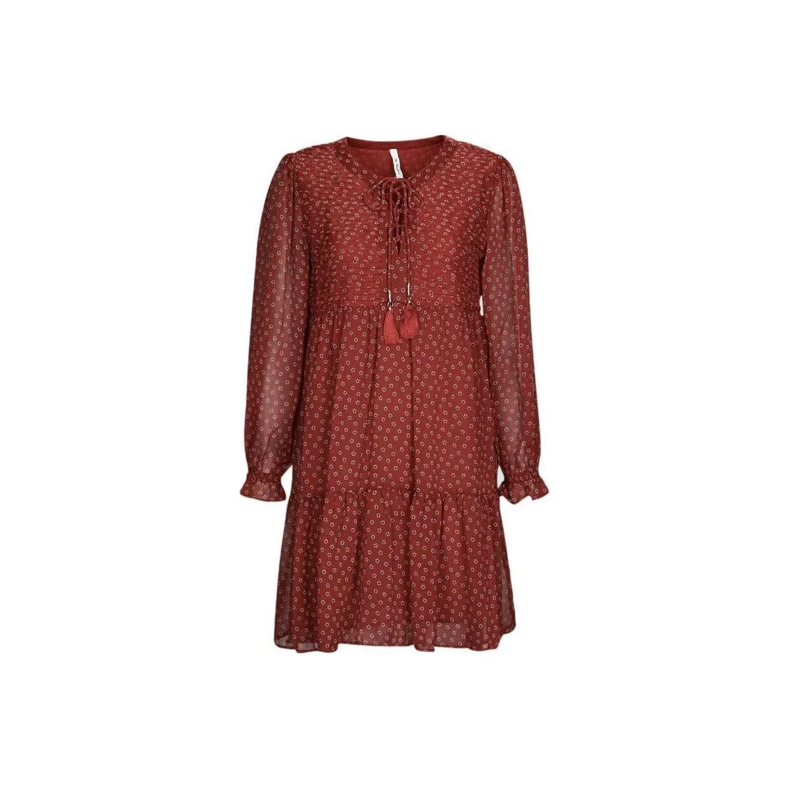 Pepe Jeans Long Sleeved Dresses Women's Red