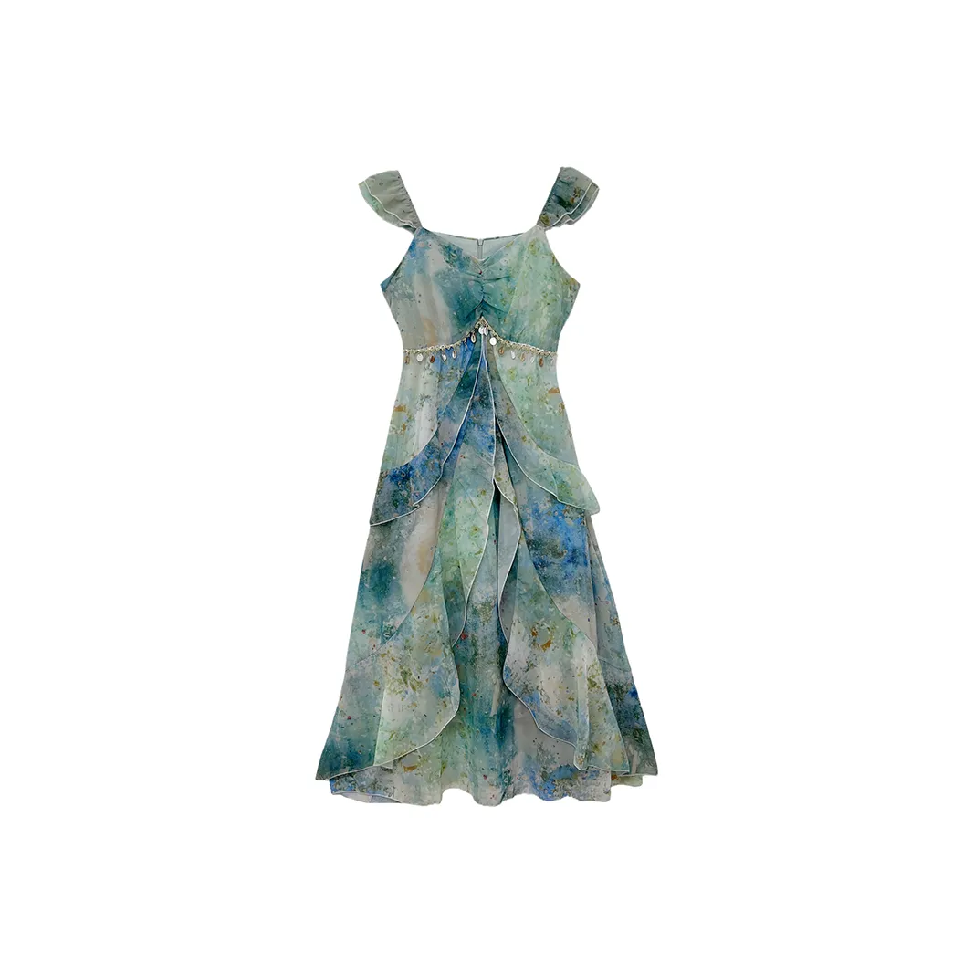 Icicofficial Sleeveless Dress Women's Green