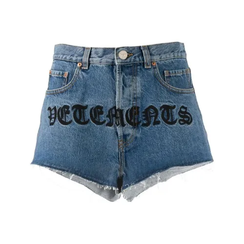 Vetements Синие Женские Джинсовые Шорты