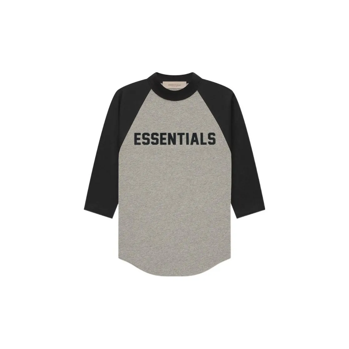 Fear Of God Essentials T-рубашка SS22 Spring22 Kids с 3 4 рукавом Бейсбольный Tee Темный Овсянка Овсяный Детский