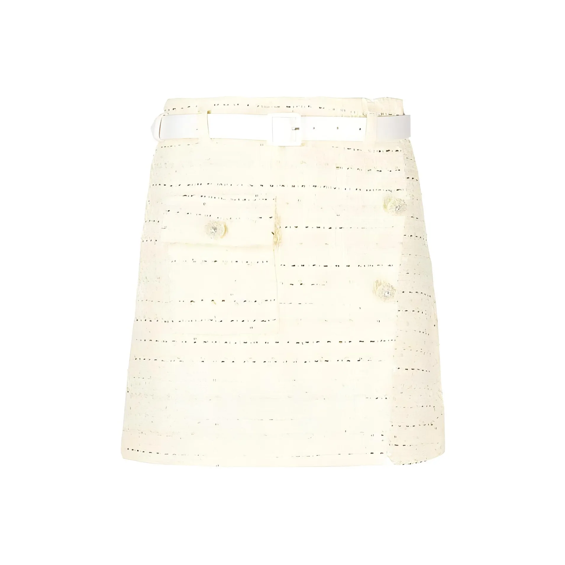 Self portrait Belted Bouclé Miniskirt