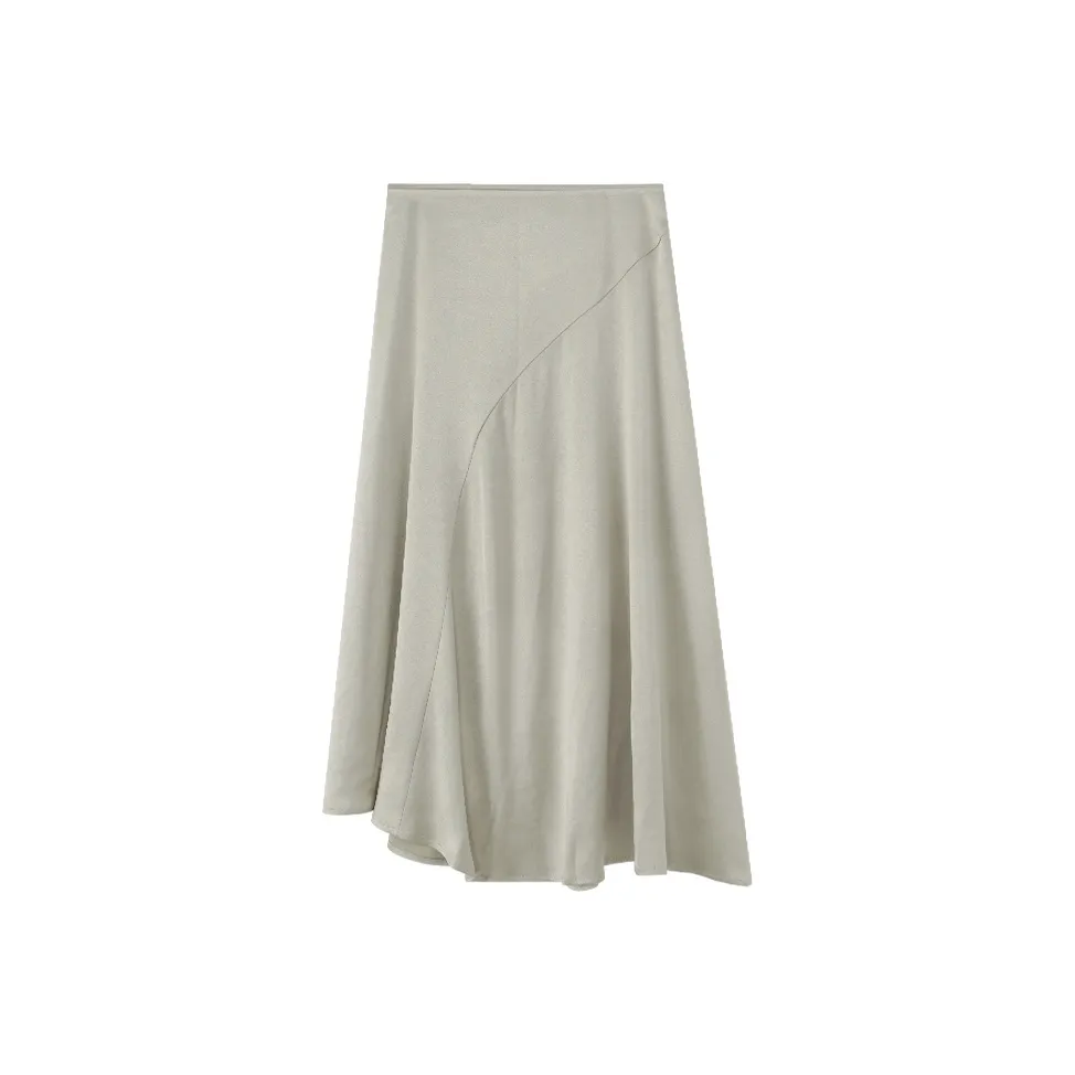 THE SEA LIFE Повседневный Длинный Юбка Женская Сияющий Зеленый