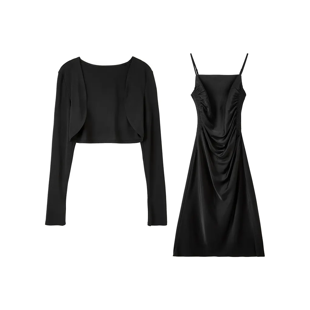 SENTUBILA Two Piece Skirt Sets Women's Black