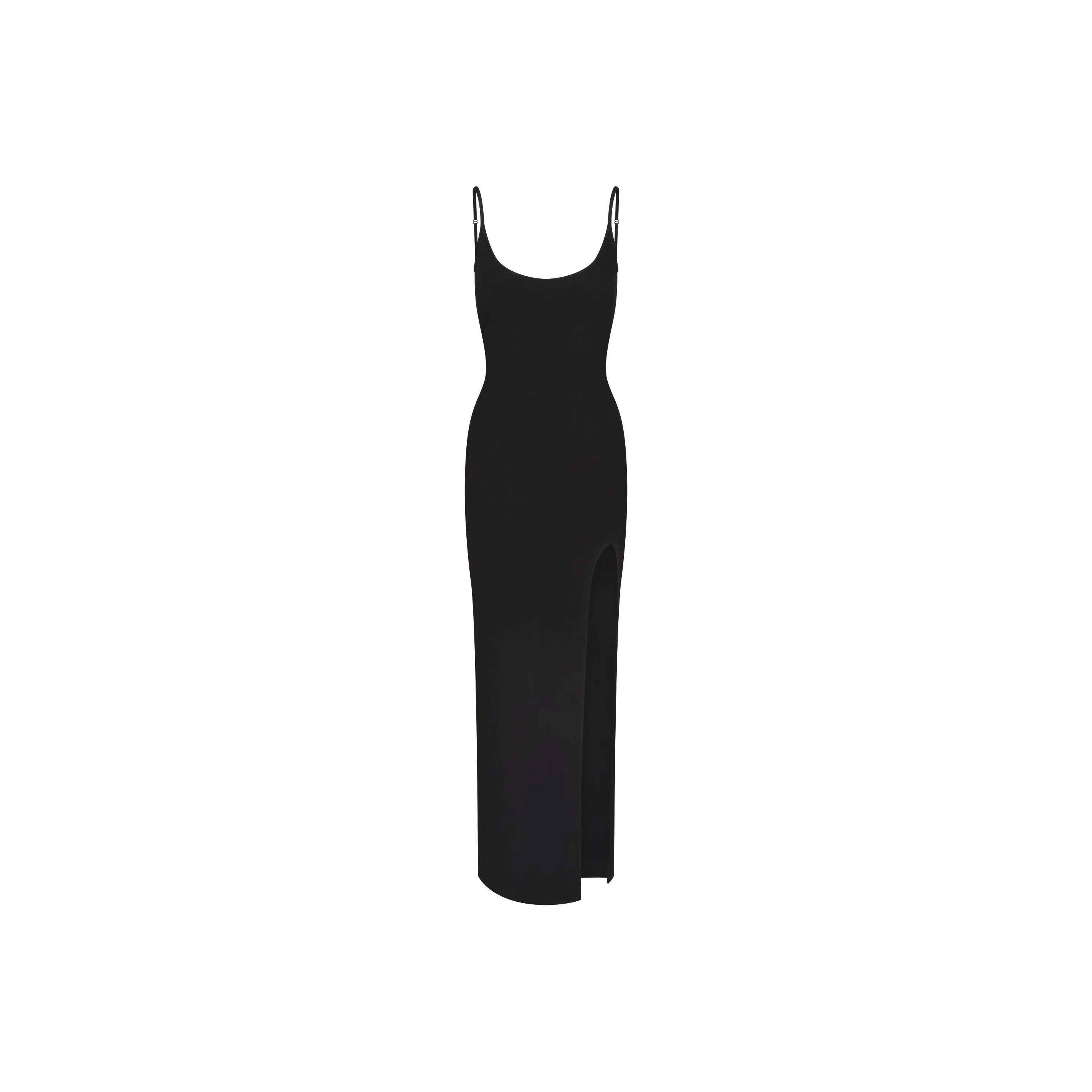 SKIMS FW24 SOFT LOUNGE CAMI SLIT LONG DRESS Slip Dress Women's ONYX/Onyx