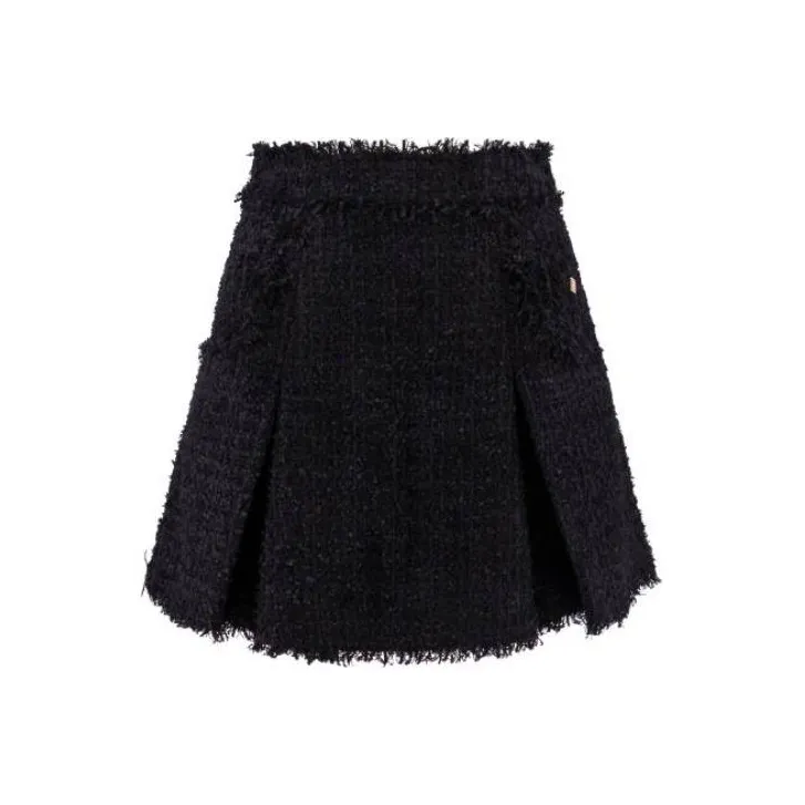 BALMAIN Pleated Tweed Miniskirt