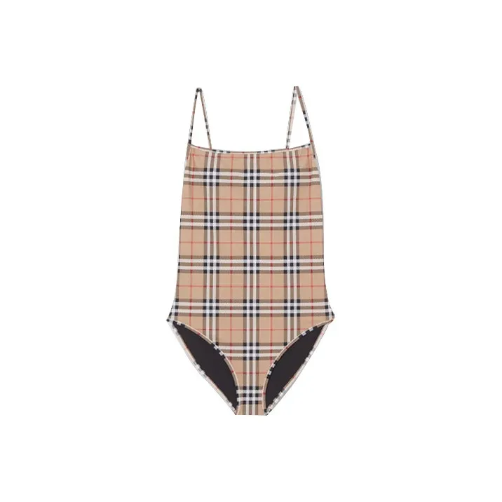 Burberry Women's Vintage Check One-piece Swimsuit Archive Beige