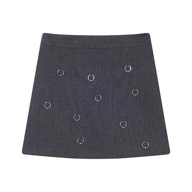 Ouyang Casual Short Skirts Women's Gray