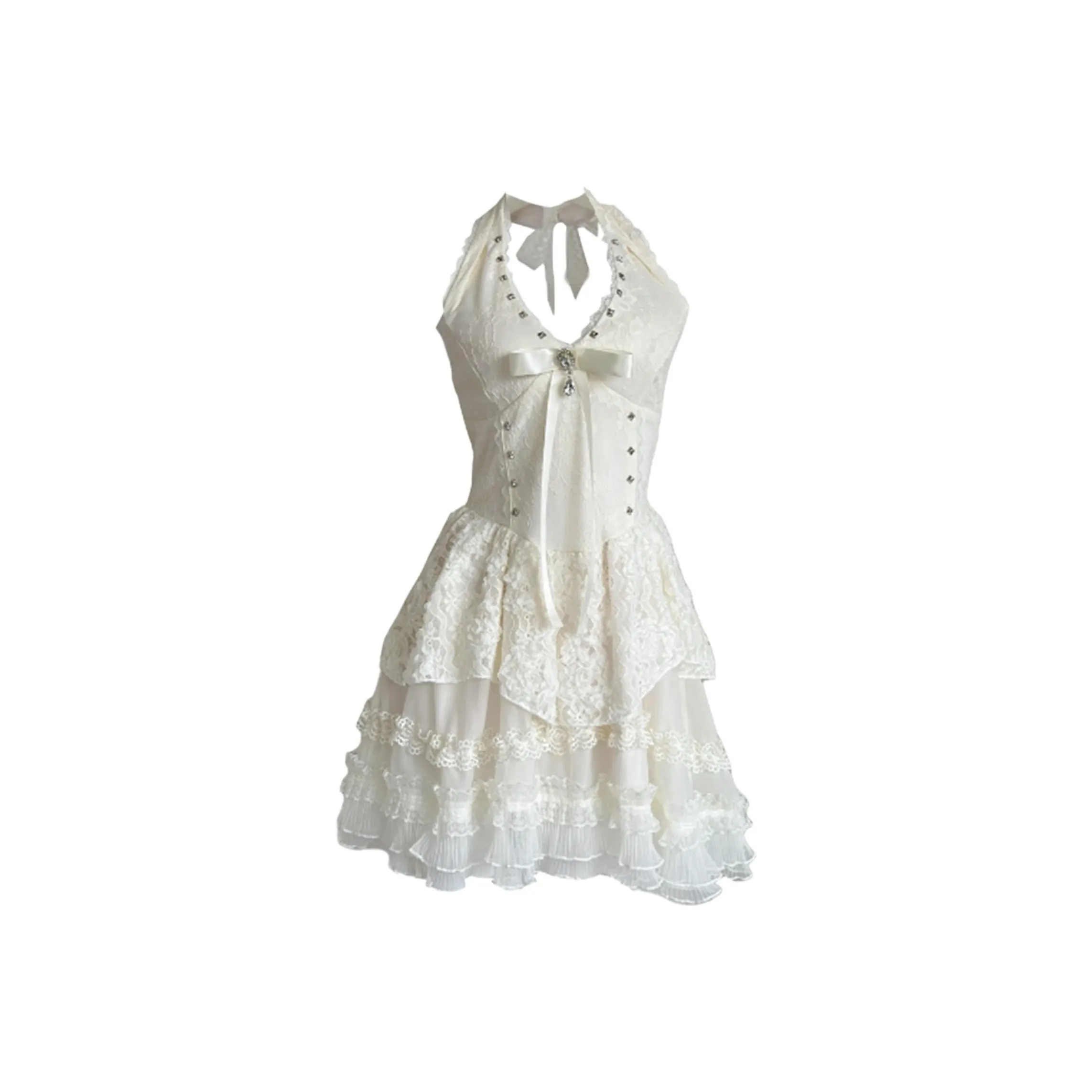 OSQ Без рукавов Платье Женское Белое