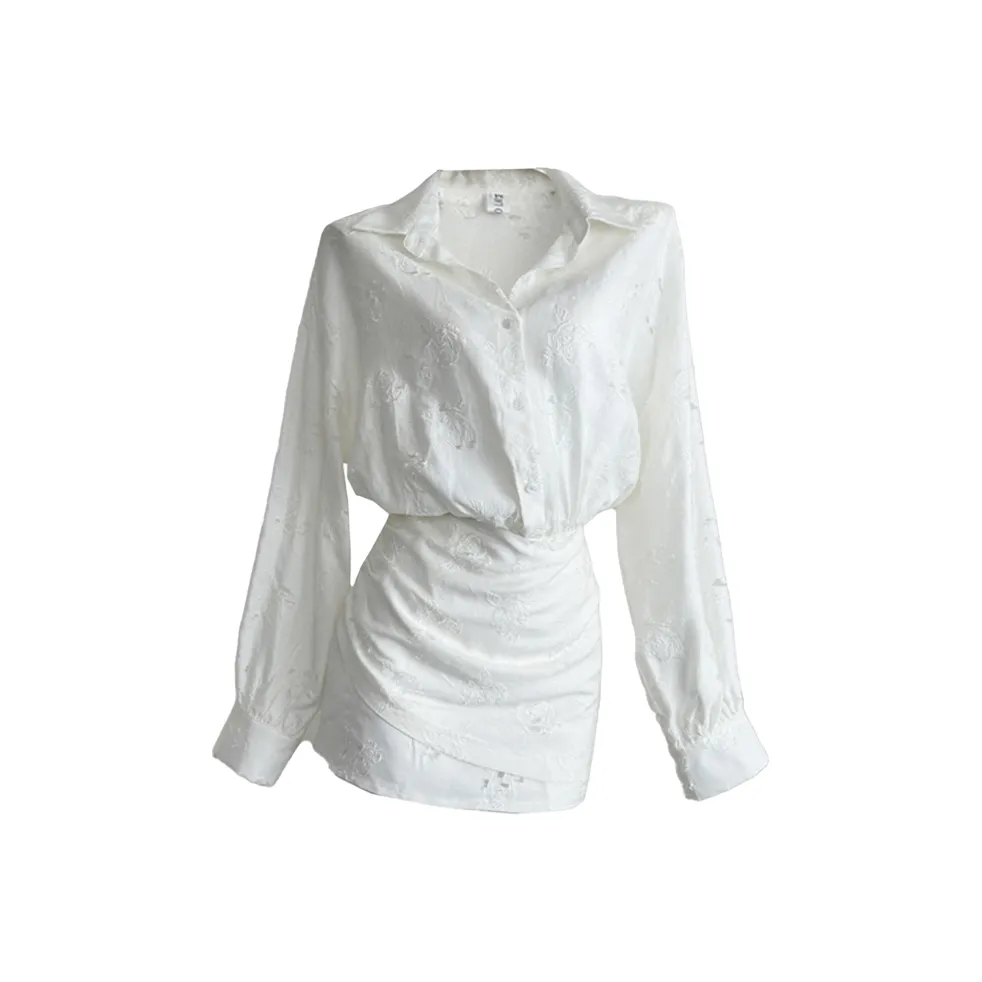 AFGGD Long Sleeved Dress Women's White