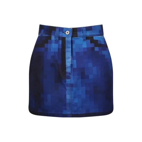 LOEWE Pixel Collection Синие Женские Джинсовые Короткие Юбки