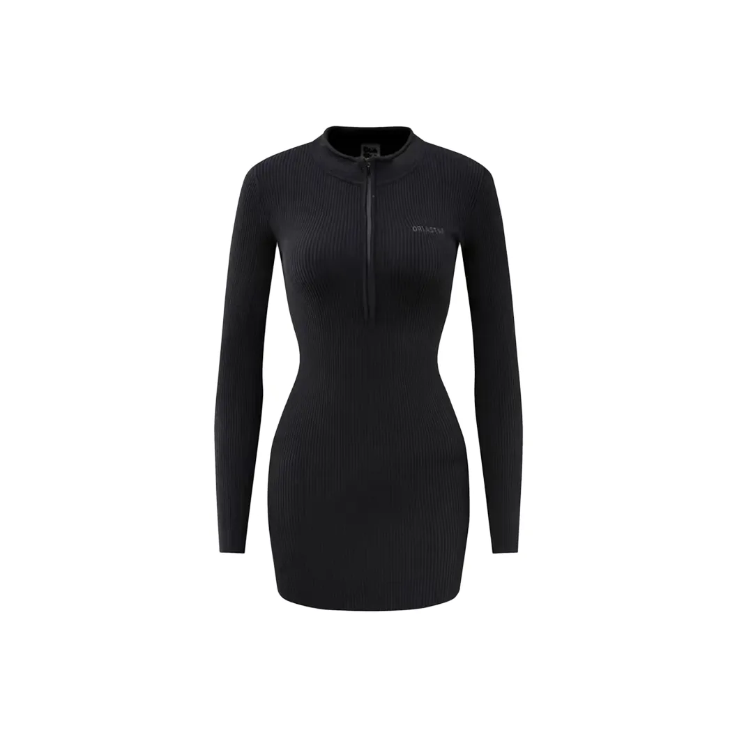 Incolore Длинное платье с длинными рукавами женское черное