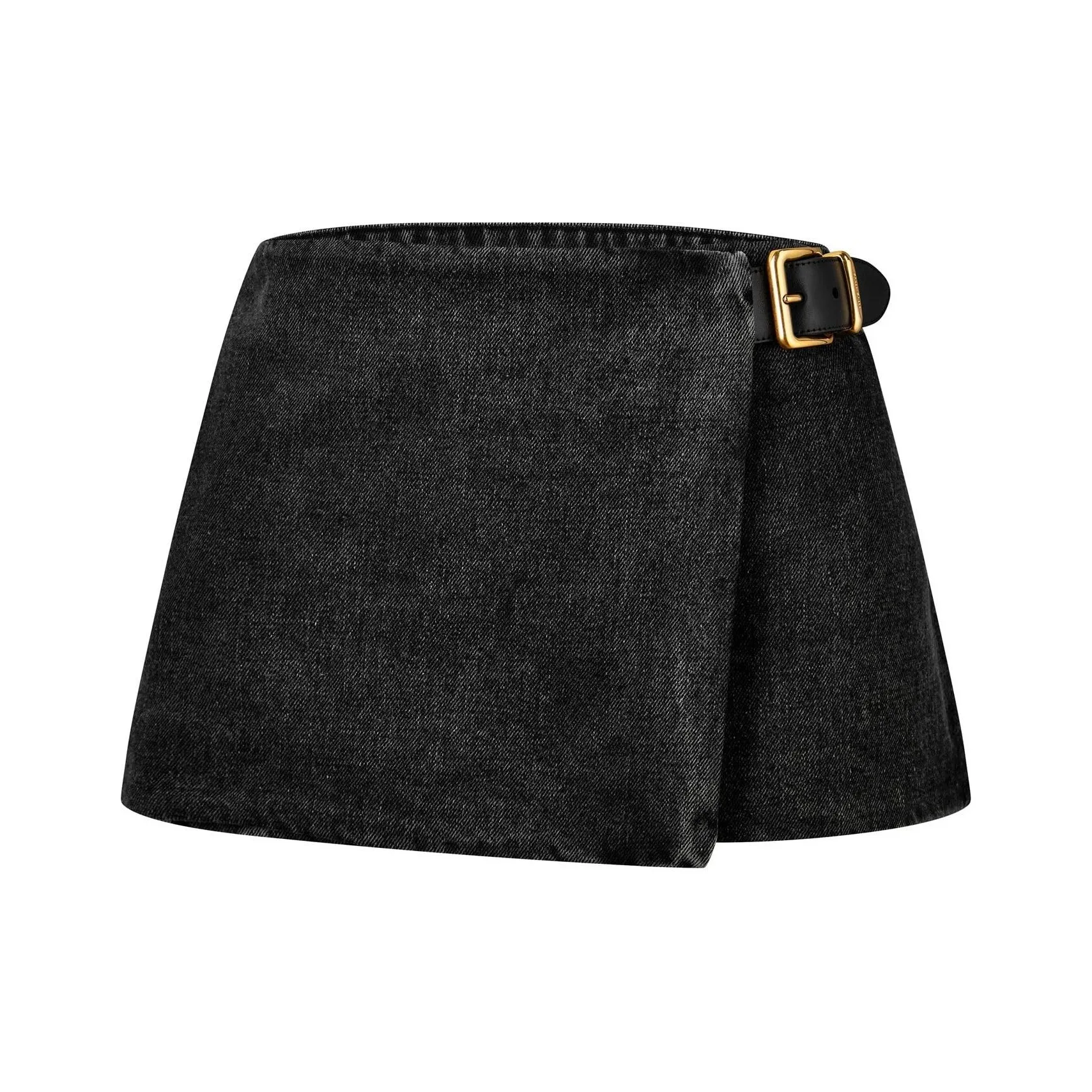 MIU MIU Denim Short Skirts Women's Dark Gray