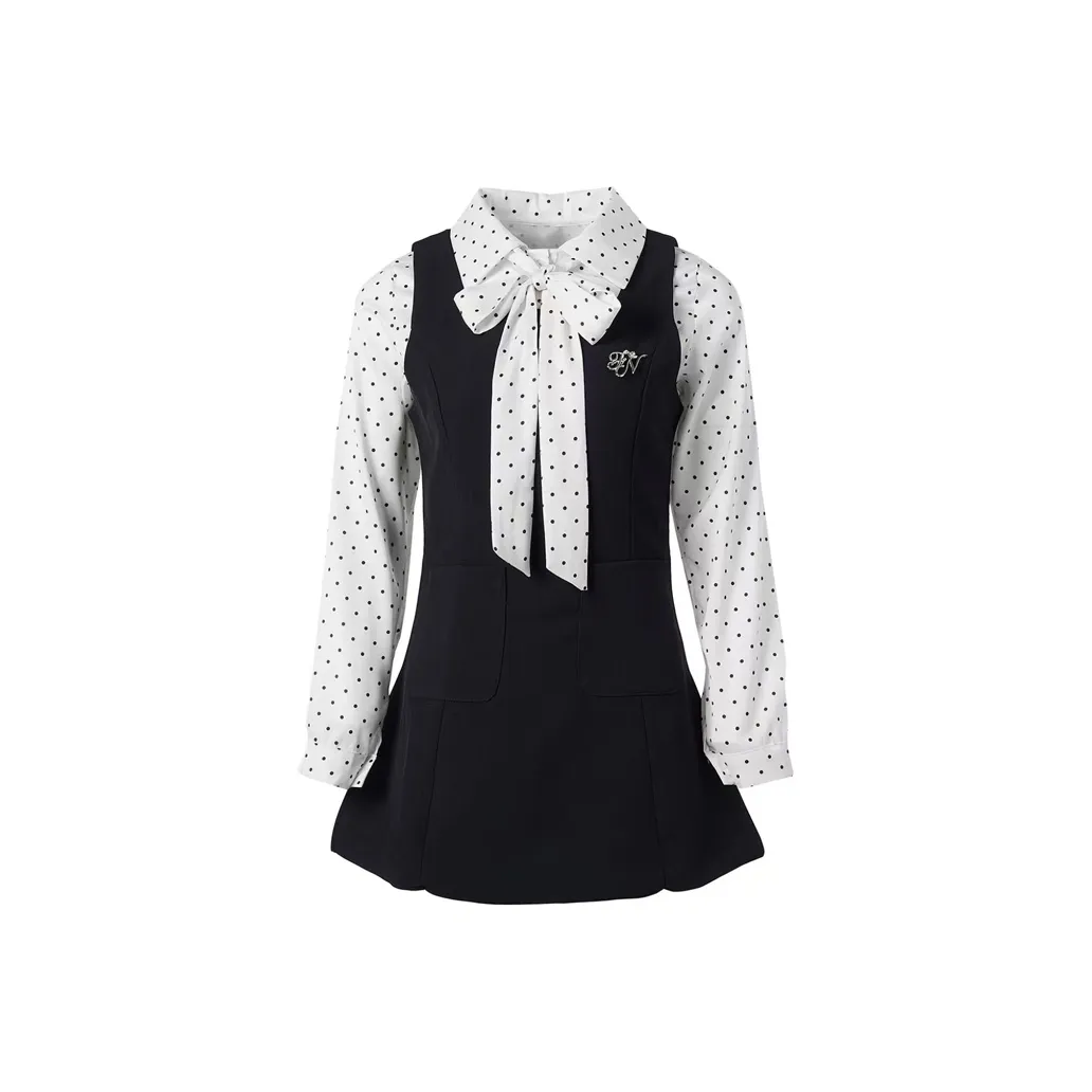 AFGGD Длинное платье с длинными рукавами женское черное