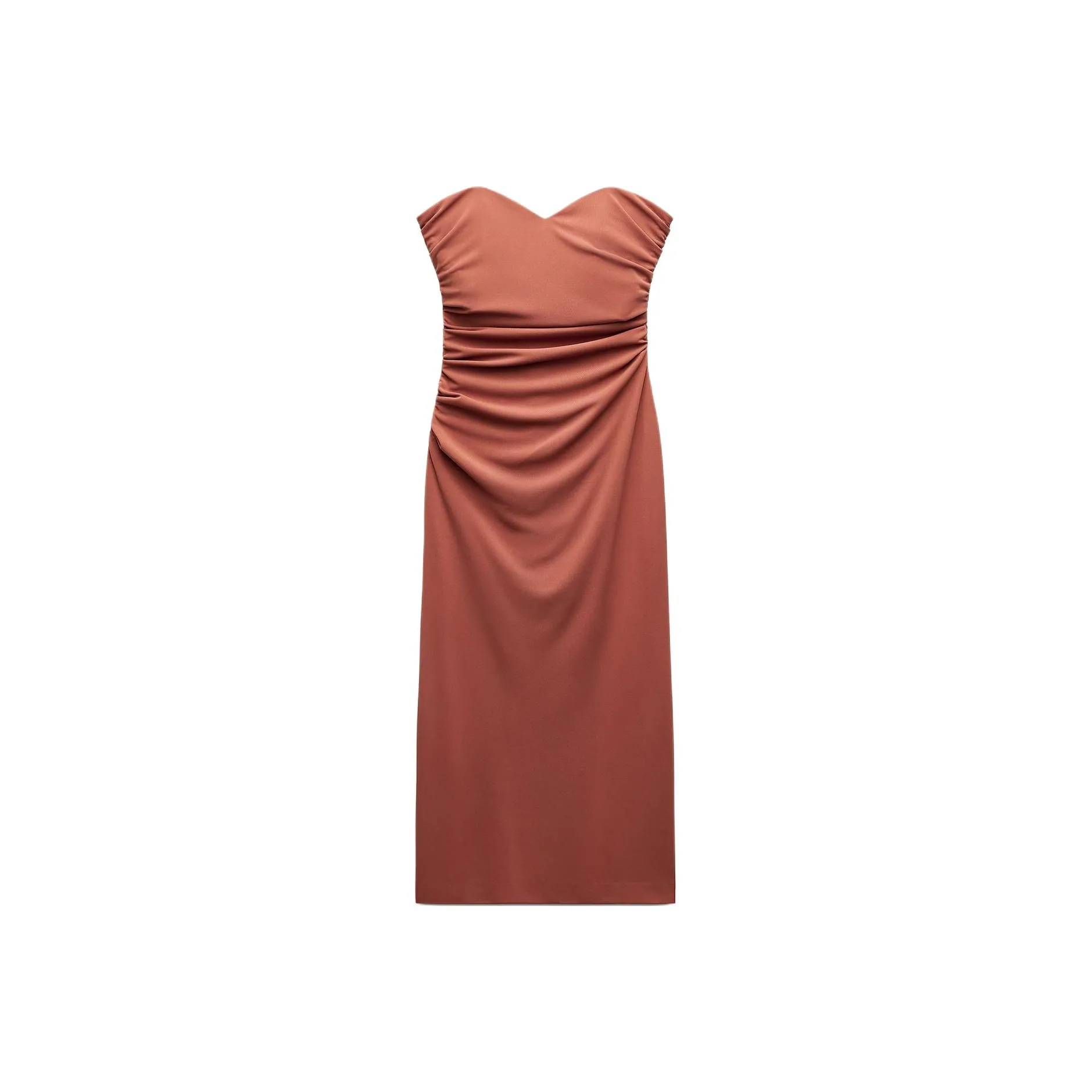 ZARA Sleeveless Dress Women's Brick Red