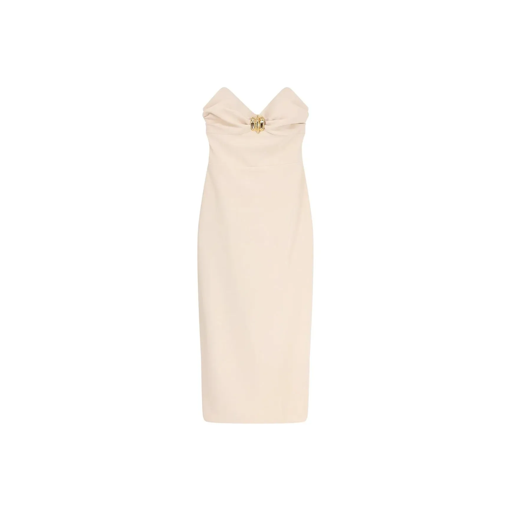 Elisabetta Franchi Macro Bow Flowing Crepe Sheath Dress