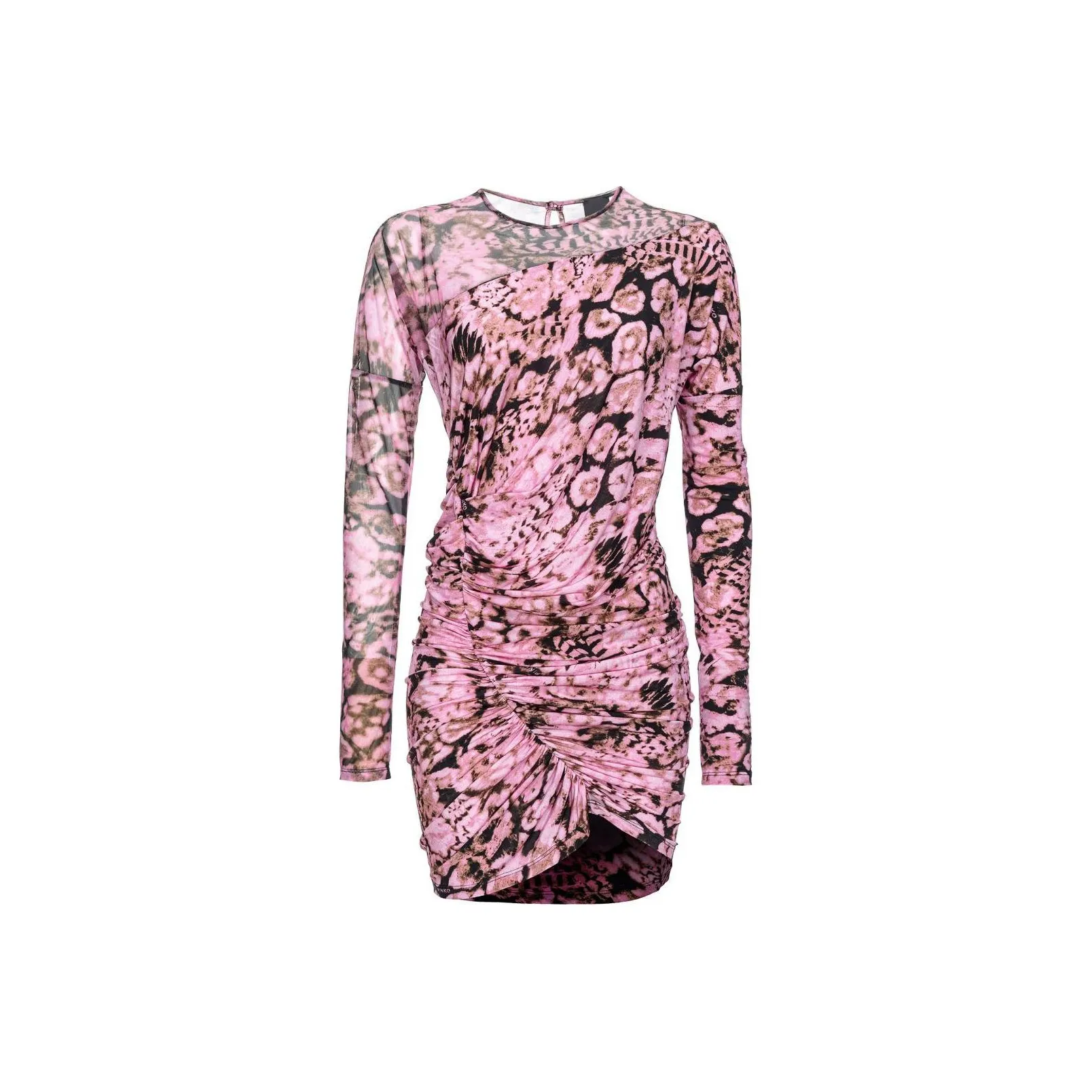 PINKO SS24 Длинное платье с длинным рукавом женское розовое